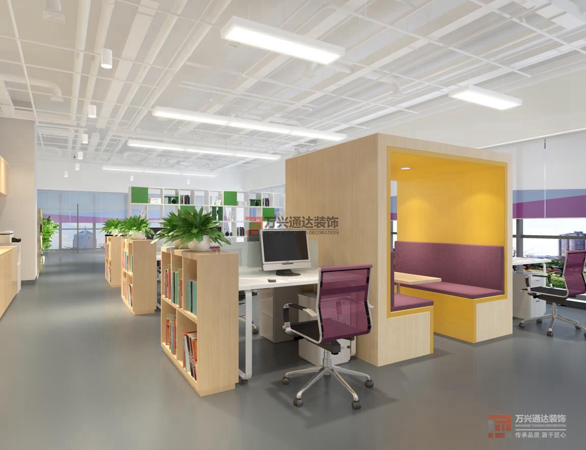 北京萬興通達(dá)辦公裝修項目-華清科盛，北京信息技術(shù)有限公司裝修效果圖