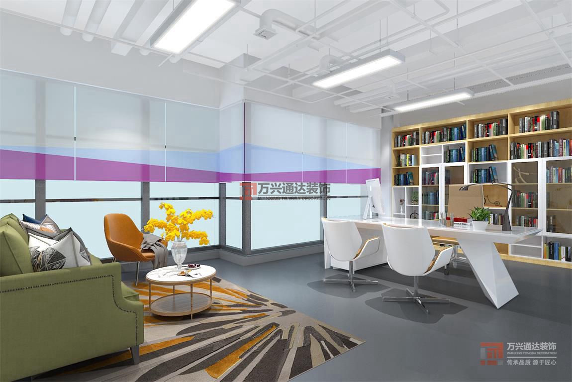 北京萬興通達(dá)辦公裝修項目-華清科盛，北京信息技術(shù)有限公司裝修效果圖