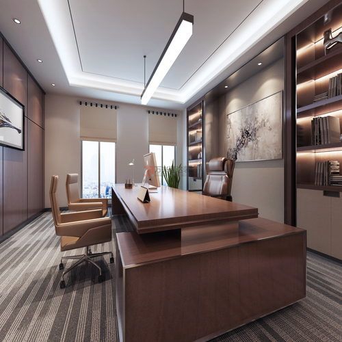 北京萬(wàn)興通達(dá)辦公裝修項(xiàng)目-董事長(zhǎng)辦公室裝修效果圖裝修效果圖