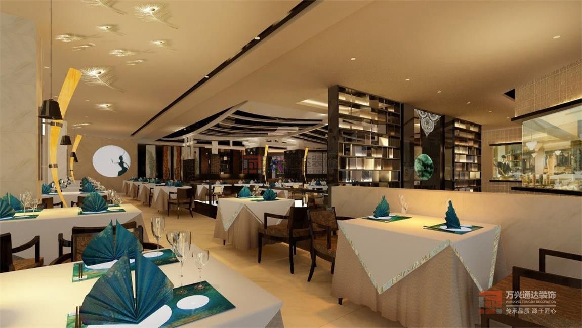 北京萬興通達辦公裝修項目-彩云彩圖主題餐廳裝修效果圖