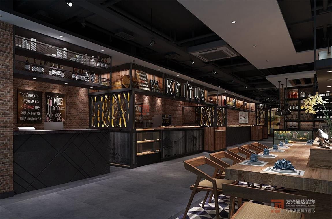 北京萬興通達(dá)辦公裝修項(xiàng)目-凱悅西餐廳裝修效果圖
