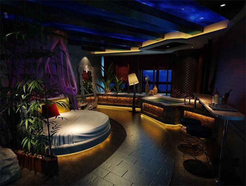 北京萬興通達辦公裝修項目-天鵝戀情侶酒店裝修案例效果圖