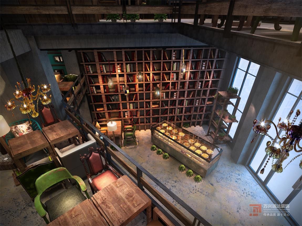 北京萬興通達辦公裝修項目-唐館咖啡廳裝修效果圖