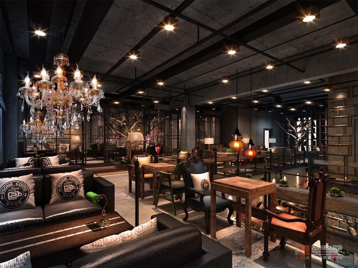 北京萬興通達辦公裝修項目-唐館咖啡廳裝修效果圖