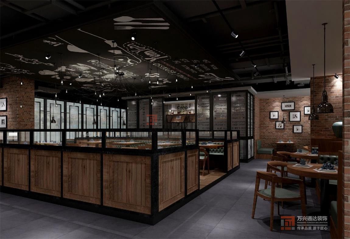 北京萬興通達(dá)辦公裝修項(xiàng)目-凱悅西餐廳裝修效果圖