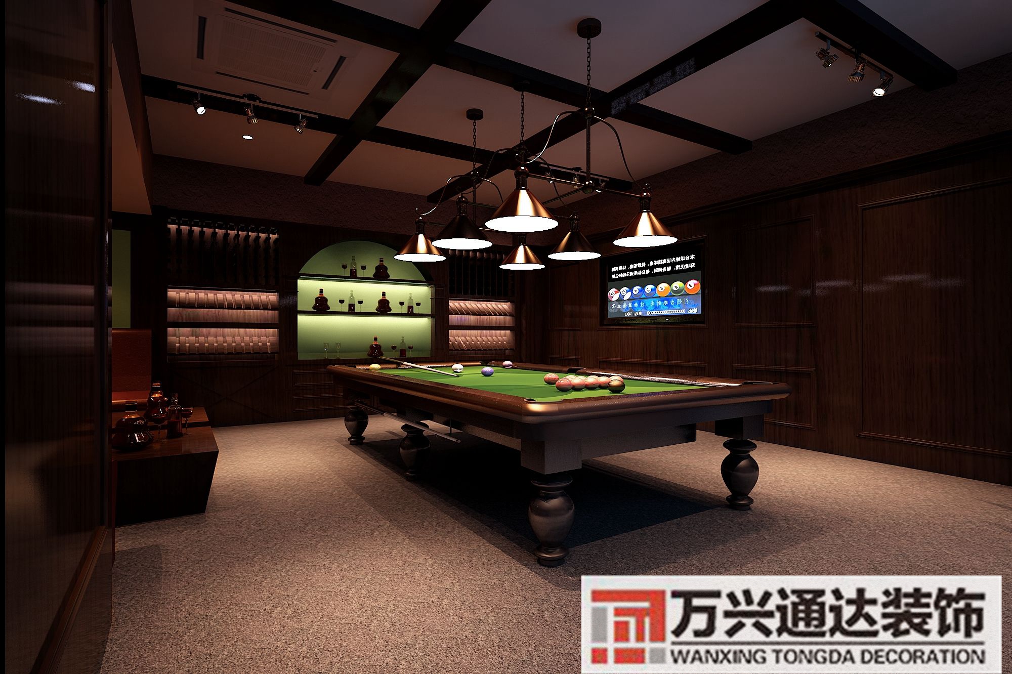 臺(tái)球室裝修效果臺(tái)球室裝修效果圖3000塊錢