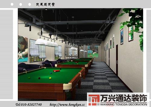 臺球室裝修網臺球廳室內裝修